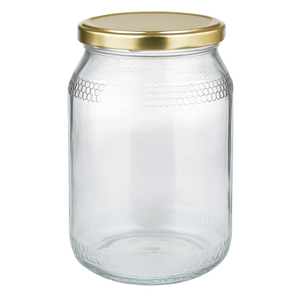 Tarro para miel de 1260 g con tapa dorada BasicSeal UNiTWIST