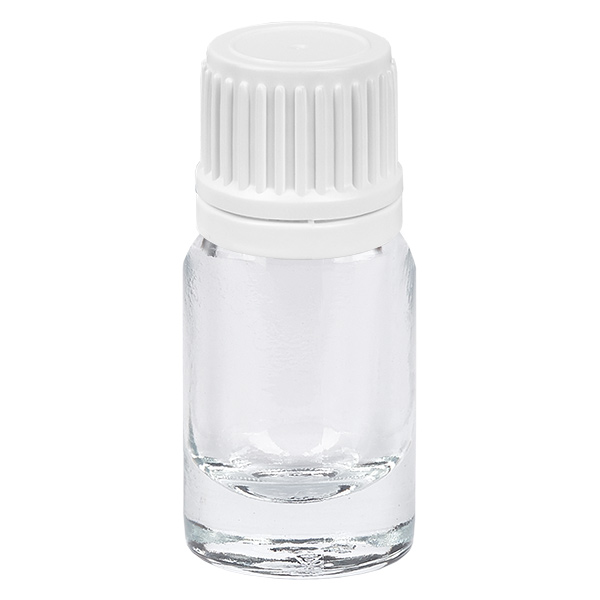 Frasco cuentagotas de 5 ml con tapón inviolable ClearLine UT18/5 de 0,7 mm blanco Frasco cuentagotas de 5 ml con tapón inviolable ClearLine UT18/5 de 0,7 mm blanco