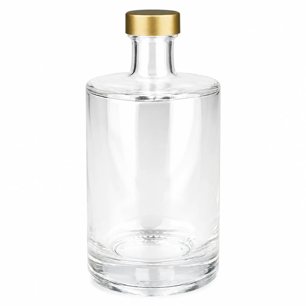 Botella de cristal de 500 ml Sam con tapón de rosca dorado UNiTWIST transparente vacía Foto del producto