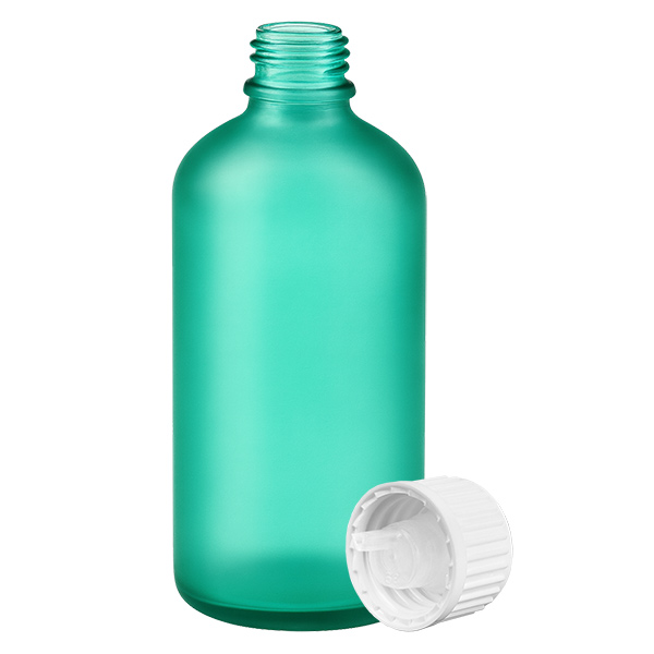 Frasco cuentagotas de 100 ml 0,9 mm blanco cierre estándar GreenLine UT18/100 Frasco cuentagotas de 100 ml 0,9 mm blanco cierre estándar GreenLine UT18/100