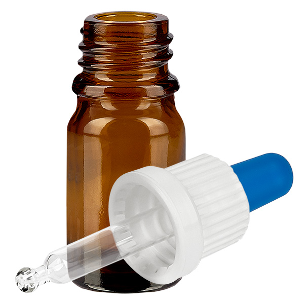 Frasco pipeta 5ml blanco/azul cierre inviolable BrownLine UT18/5