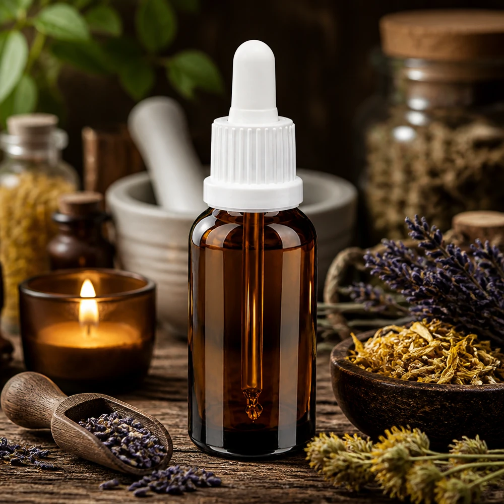 Frasco pipeta 20ml cierre inviolable blanco BrownLine UT18/20 Frasco pipeta BrownLine de 20 ml con tapón cuentagotas de precisión para remedios homeopáticos y tinturas