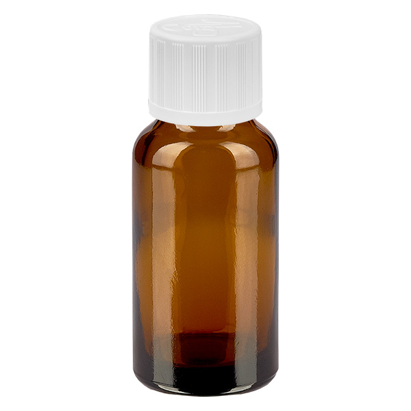 Botella 20ml 11mm tapón rosca blanco cierre inviolable BrownLine UT18/20 Botella 20ml 11mm tapón rosca blanco cierre inviolable BrownLine UT18/20
