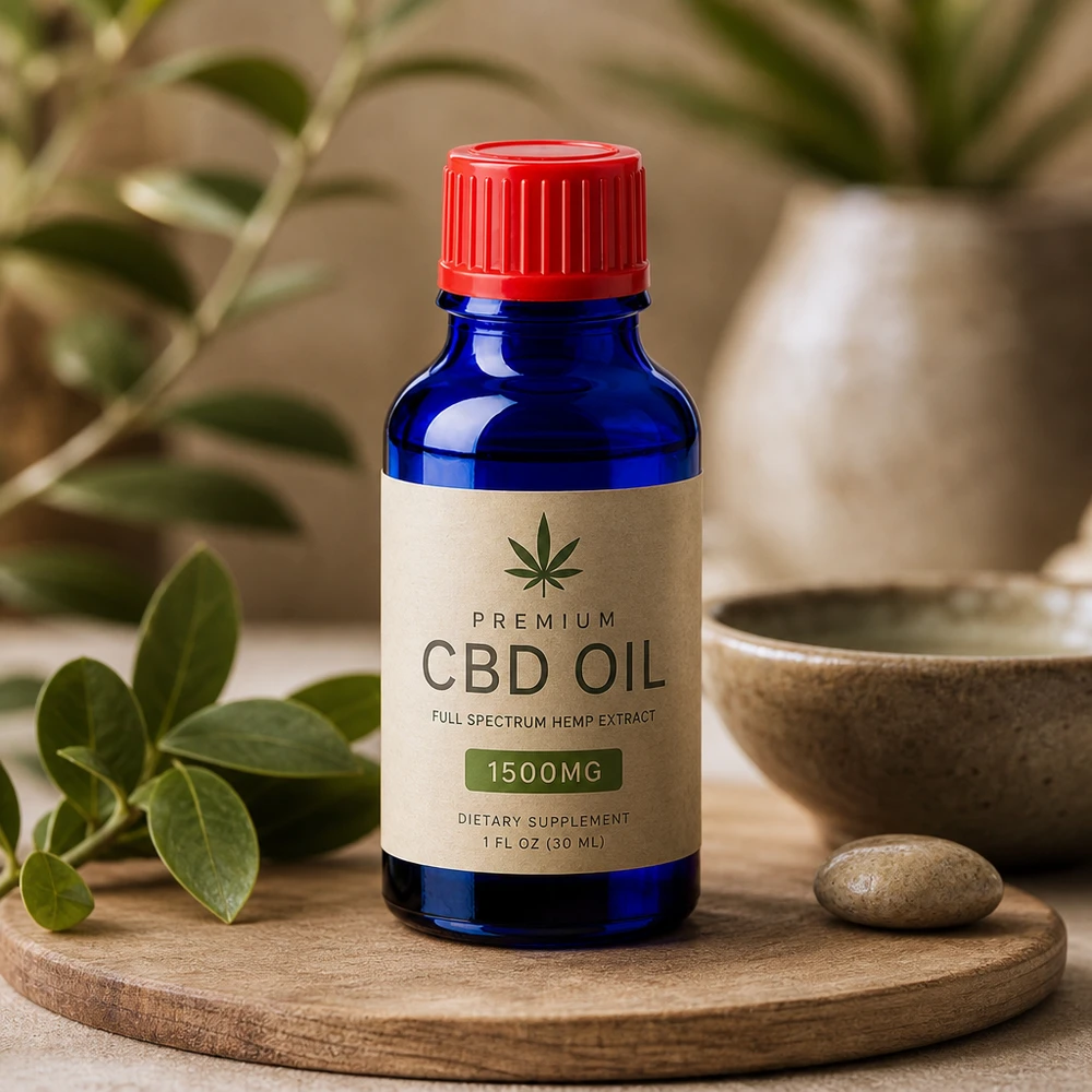 Frasco de cristal compacto de 20 ml con tapón rojo ideal para aceite de CBD y suplementos dietéticos