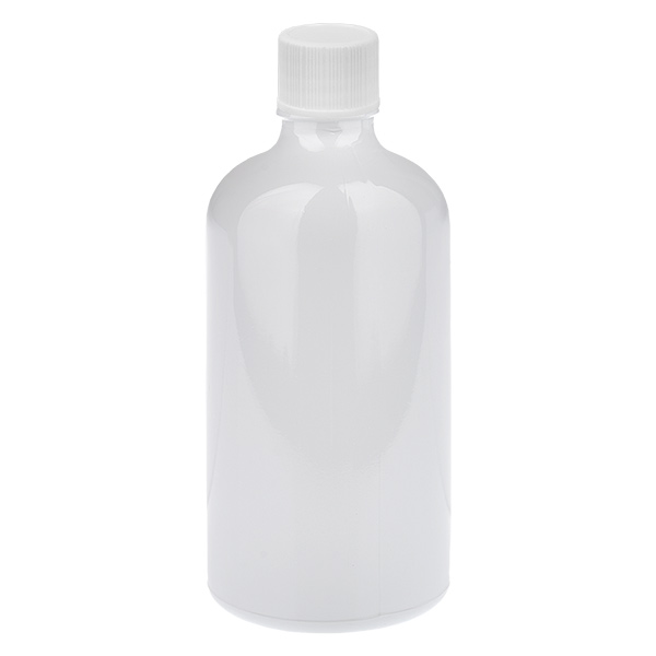 Frasco de 100 ml con tapón de rosca de 11 mm blanco estándar WhiteLine UT18/100 Frasco de 100 ml con tapón de rosca de 11 mm blanco estándar WhiteLine UT18/100