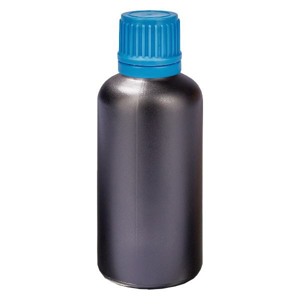 Botella 50ml tapón rosca 11mm azul precinto BlackLine UT18/50 Botella 50ml tapón rosca 11mm azul precinto BlackLine UT18/50