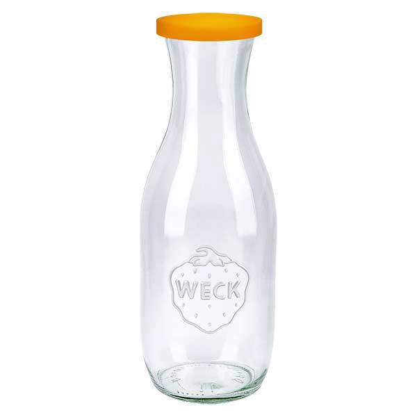1062ml botella de zumo WECK RR60 con tapa de silicona naranja 1062ml botella de zumo WECK RR60 con tapa de silicona naranja
