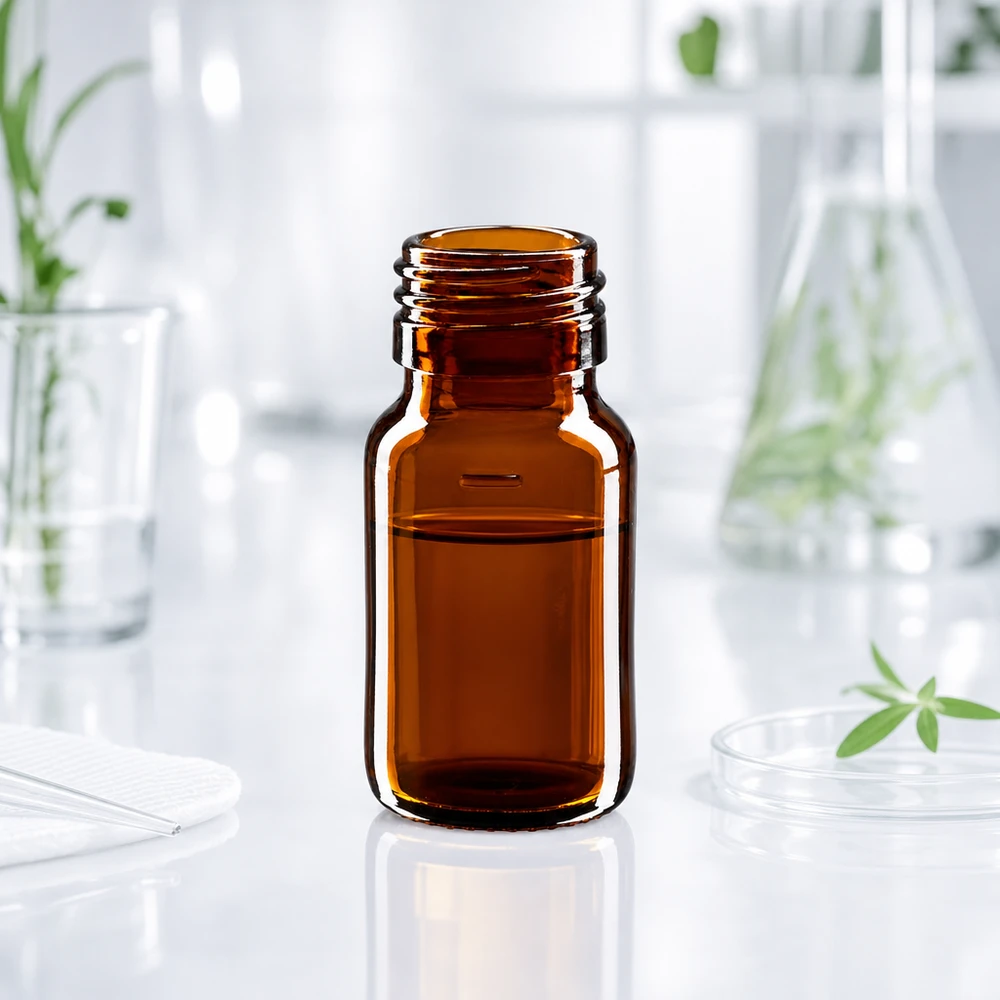 Frasco marrón de 30 ml con tapón de rosca y rosca PP28 lisa para el almacenamiento profesional de medicamentos