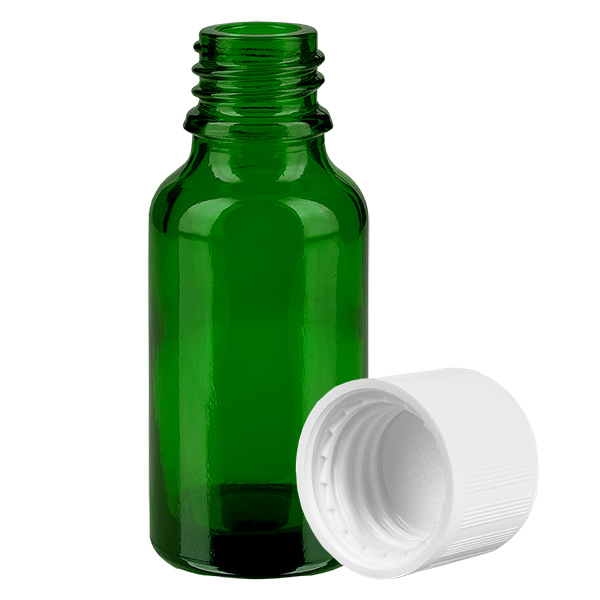 Botella 20ml tapón rosca 11mm blanco cierre inviolable GreenLine UT18/20 Botella 20ml tapón rosca 11mm blanco cierre inviolable GreenLine UT18/20