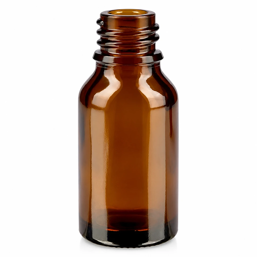 Frasco de farmacia marrón de 30 ml de vidrio, forma alta con rosca para aceites esenciales y medicamentos