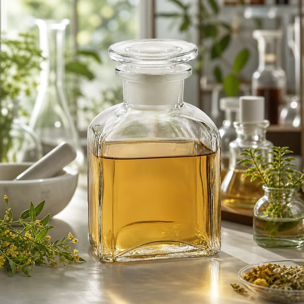 Frasco cuadrado 150ml transparente cuello ancho tapón de cristal Frasco de cristal transparente cuadrado de 150 ml con tapón para aceites esenciales y extractos de hierbas