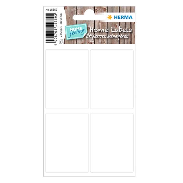 Etiquetas universales blancas (24 pegatinas) 40x55mm Etiquetas universales blancas (24 pegatinas) 40x55mm