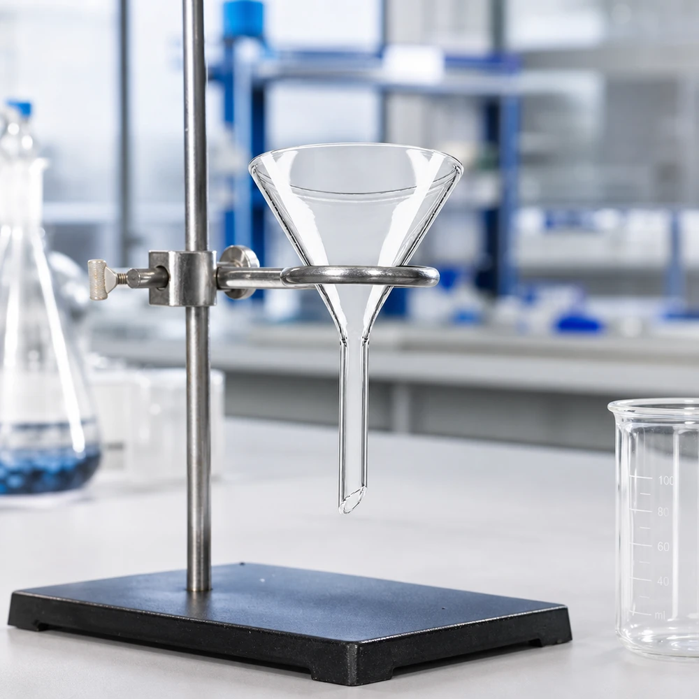 Embudo Ø 55mm borosilicato ángulo 60 corto Embudo de borosilicato resistente al calor de 55 mm de diámetro para aplicaciones térmicas de laboratorio