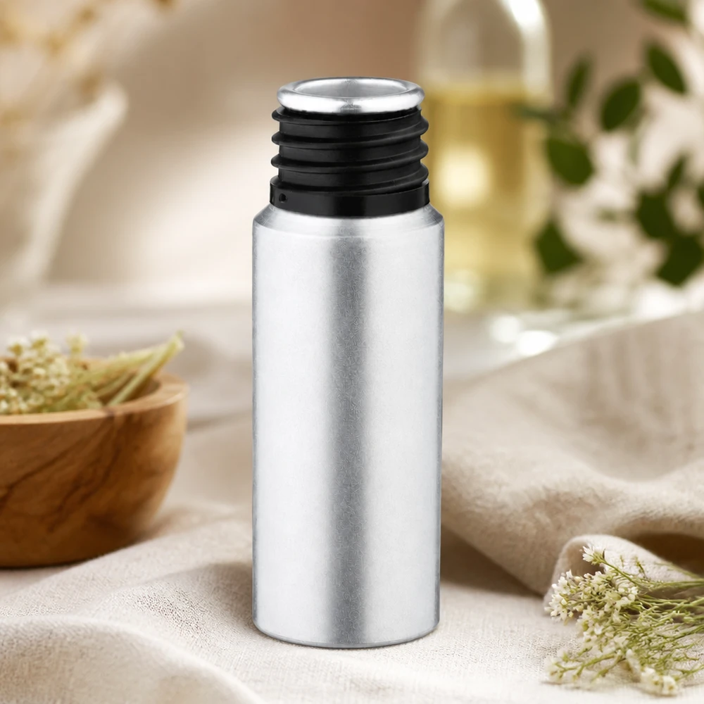Botella de aluminio decapado de 20ml Frasco cilíndrico de aluminio decapado de 20 ml con superficie lisa y diseño ergonómico