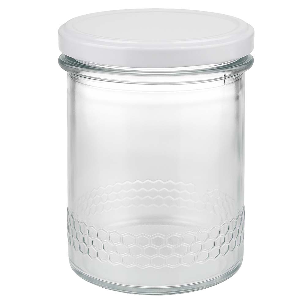 Tarro para miel de 560 g con tapa blanca BasicSeal UNiTWIST