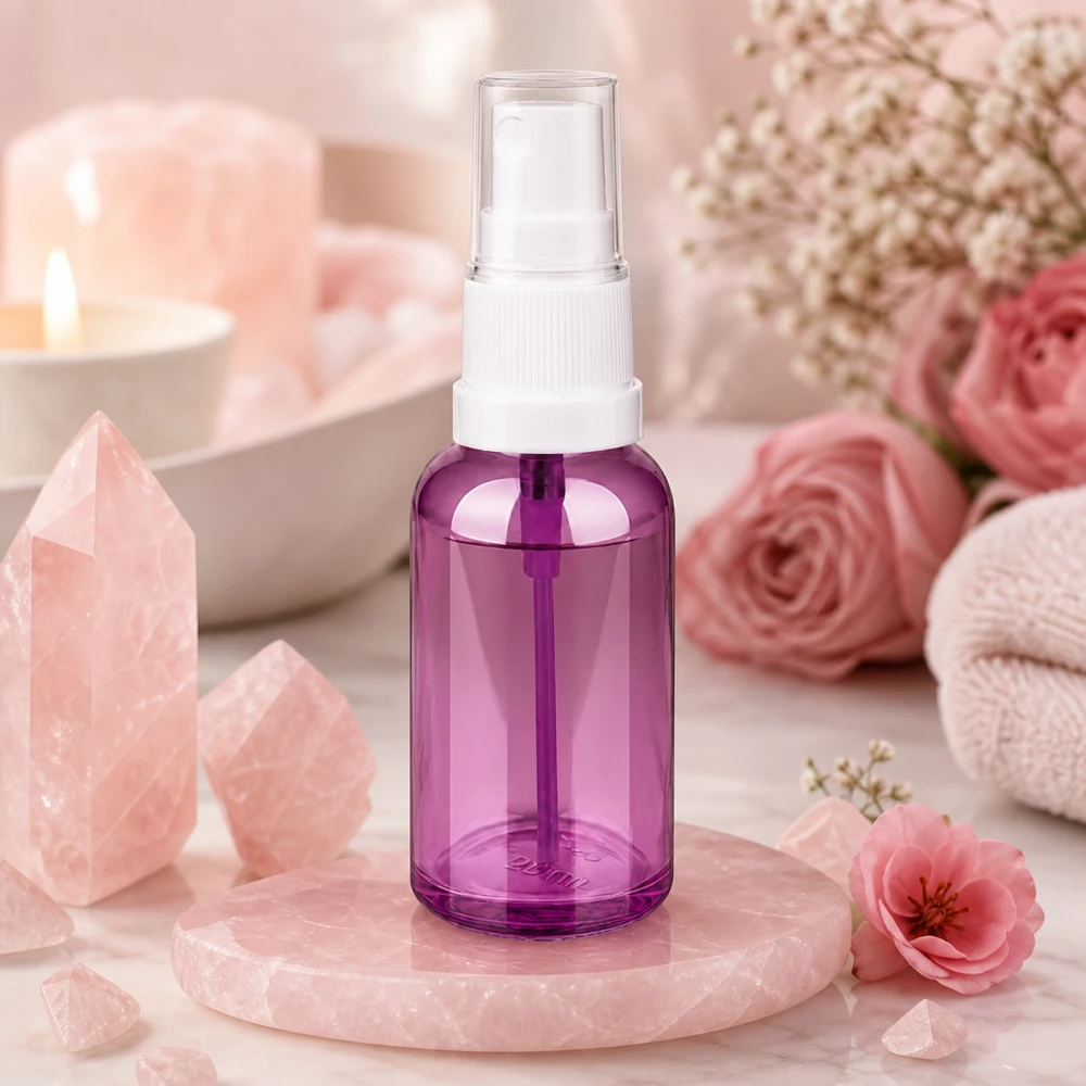 Frasco pulverizador compacto de 30 ml en un elegante color púrpura para bricolaje y cosmética natural