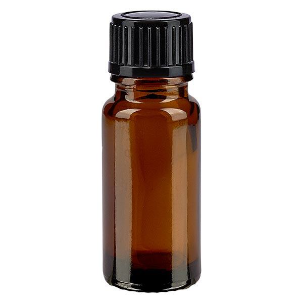 Botella de farmacia marrón 10ml tapón cuentagotas 1mm negro estándar Botella de farmacia marrón 10ml tapón cuentagotas 1mm negro estándar