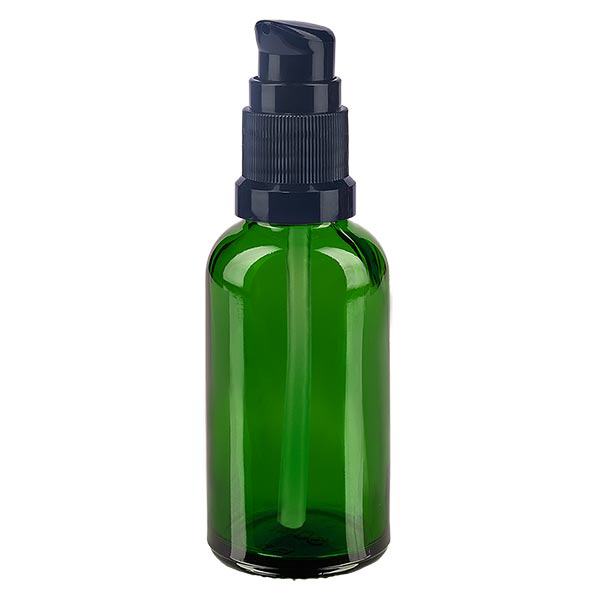 Botella de farmacia verde 30ml con tapón negro estándar Botella de farmacia verde 30ml con tapón negro estándar