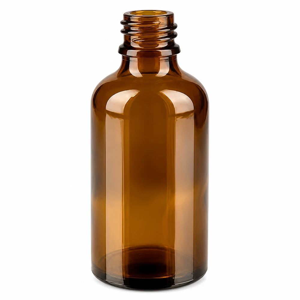 Frasco cuentagotas 50ml 1mm negro cierre inviolable BrownLine UT18/50 Frasco de vidrio marrón de 50 ml con rosca para tapón cuentagotas, perfecto para líquidos sensibles a la luz