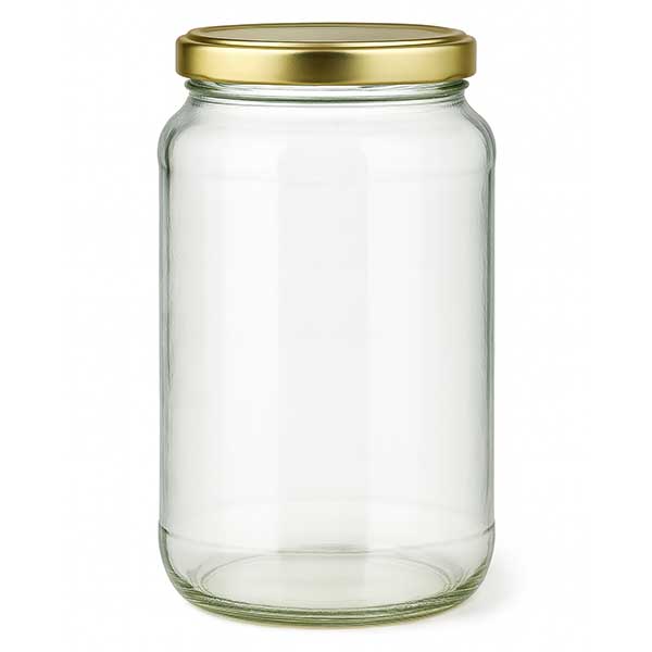 Tarro redondo 1700ml con tapa BasicSeal oro UNiTWIST