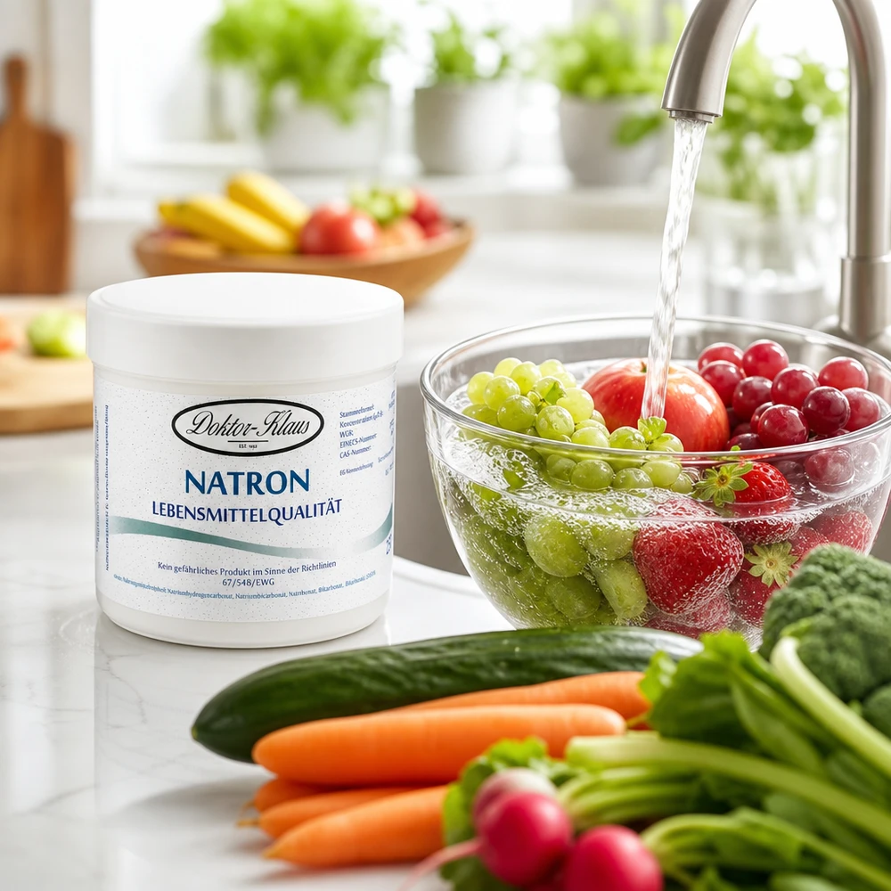 Bicarbonato sódico 250g Doctor Klaus Natron Doctor Klaus 250g para lavar frutas y verduras en la cocina