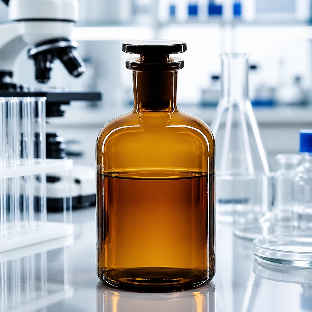Botella de hombro redondo 250ml marrón cuello estrecho tapón de vidrio Frasco de farmacia clásico de 250 ml, de color marrón, con cuello estrecho y tapón de cristal, en el laboratorio