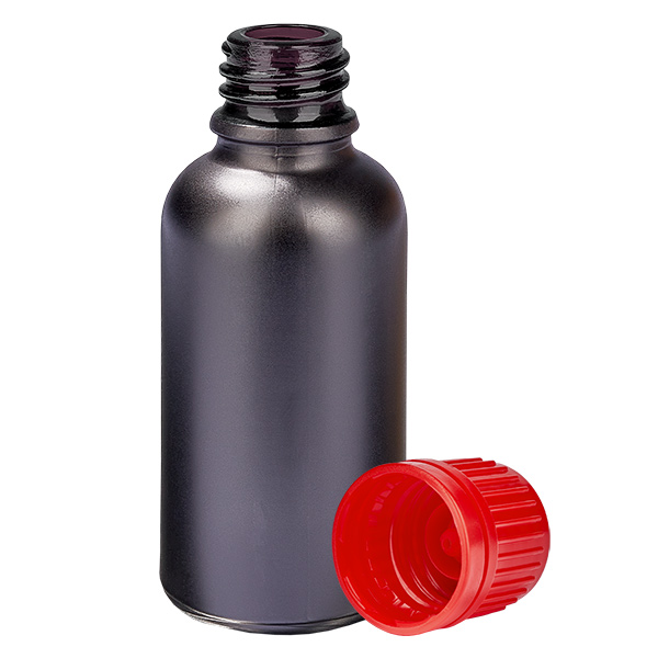 Botella 30ml 11mm tapón rosca rojo inviolable BlackLine UT18/30 Botella 30ml 11mm tapón rosca rojo inviolable BlackLine UT18/30