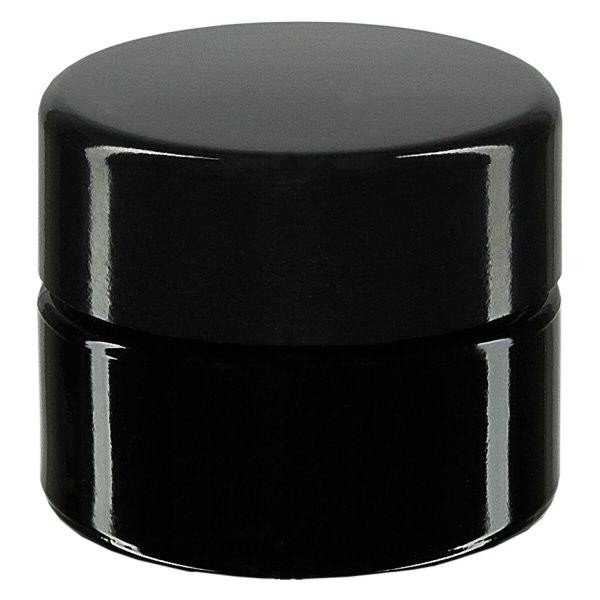 Tarro cosmético de vidrio violeta 15ml, con tapa negra Tarro cosmético de vidrio violeta 15ml, con tapa negra