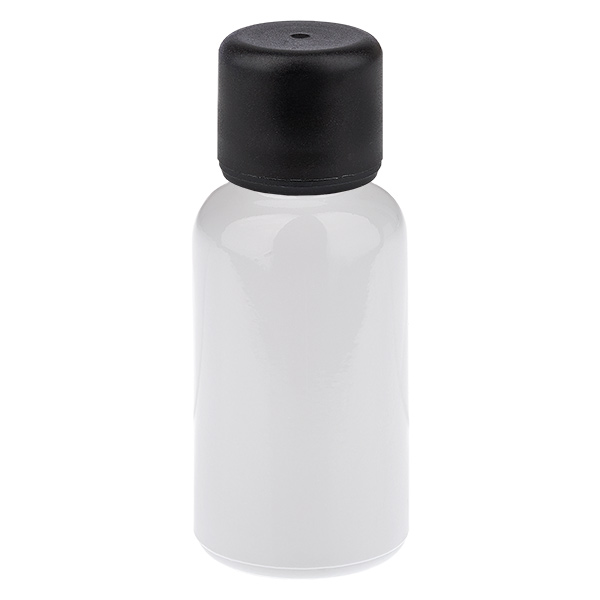 Frasco de 20 ml con tapón de rosca de 6 mm negro estándar WhiteLine UT18/20 Frasco de 20 ml con tapón de rosca de 6 mm negro estándar WhiteLine UT18/20