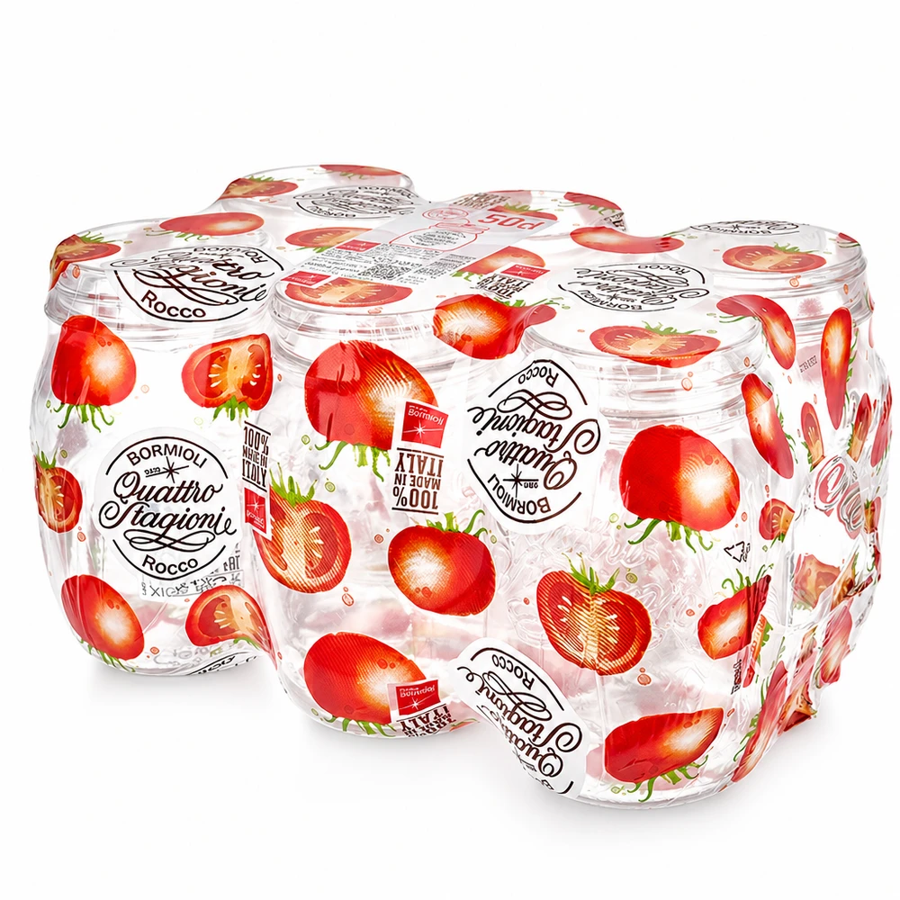 Tarro redondo de 500ml "Quattro Stagioni" QS70mm Tarro para conservas Quattro Stagioni 500ml con motivos de fresas Bormioli Rocco Tarro para conservar y cocinar