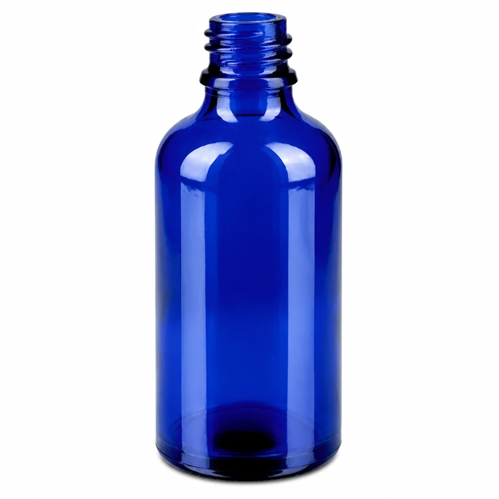 Frasco de cristal azul de 50 ml con rosca para pulverizador: ideal para cosmética y aromaterapia de bricolaje