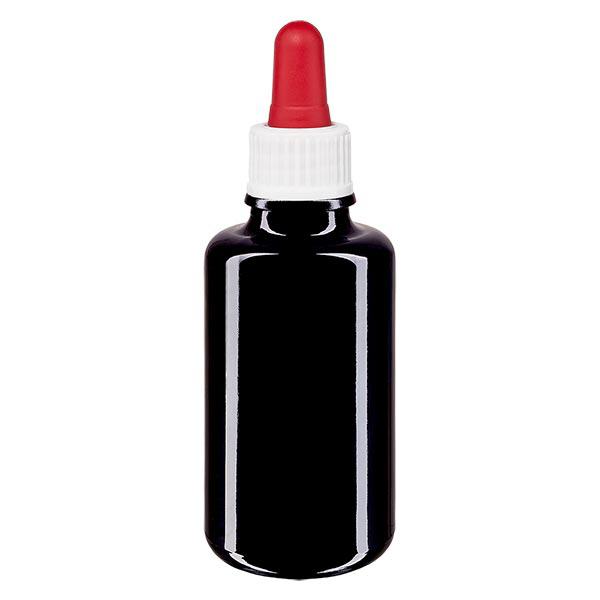 Botella de farmacia violeta 30ml pipeta blanco/rojo estándar Botella de farmacia violeta 30ml pipeta blanco/rojo estándar