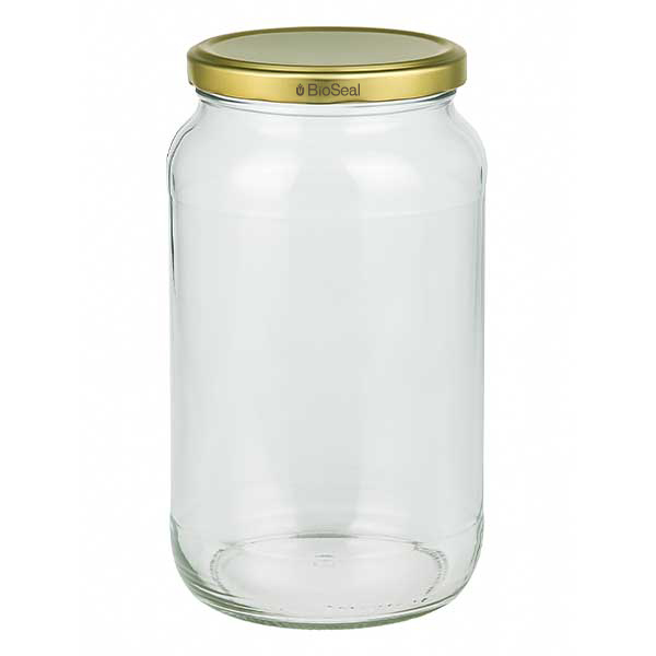 Tarro redondo de 1062ml con tapa dorada UNiTWIST BioSeal