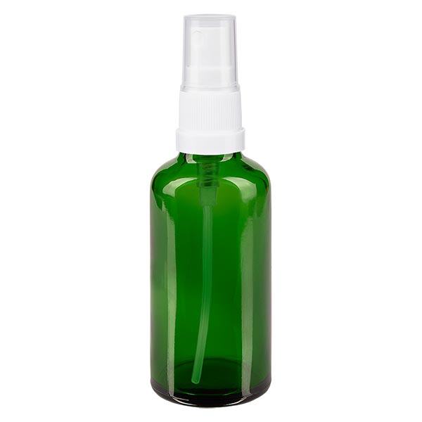 Botella de farmacia verde 50ml atomizador nasal blanco Botella de farmacia verde 50ml atomizador nasal blanco