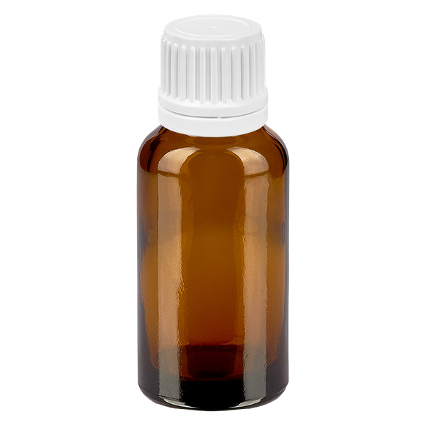 Botella 20ml tapón rosca 11mm blanco cierre inviolable BrownLine UT18/20 Botella 20ml tapón rosca 11mm blanco cierre inviolable BrownLine UT18/20