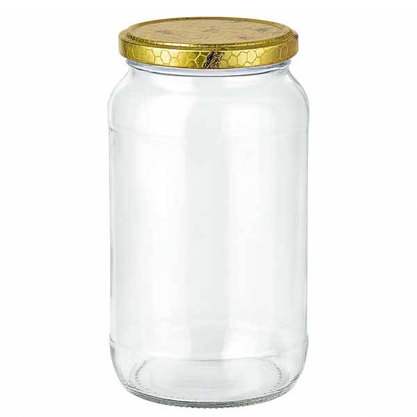 Tarro redondo 1062ml + tapa BasicSeal panal UNiTWIST