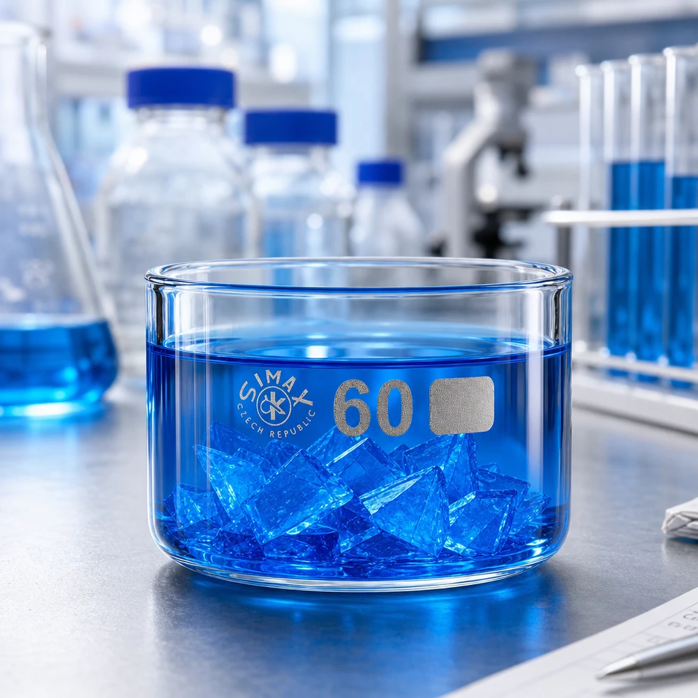 Cuenco plano de vidrio de borosilicato de 60 ml para cristalización química en laboratorio, ø 60 mm