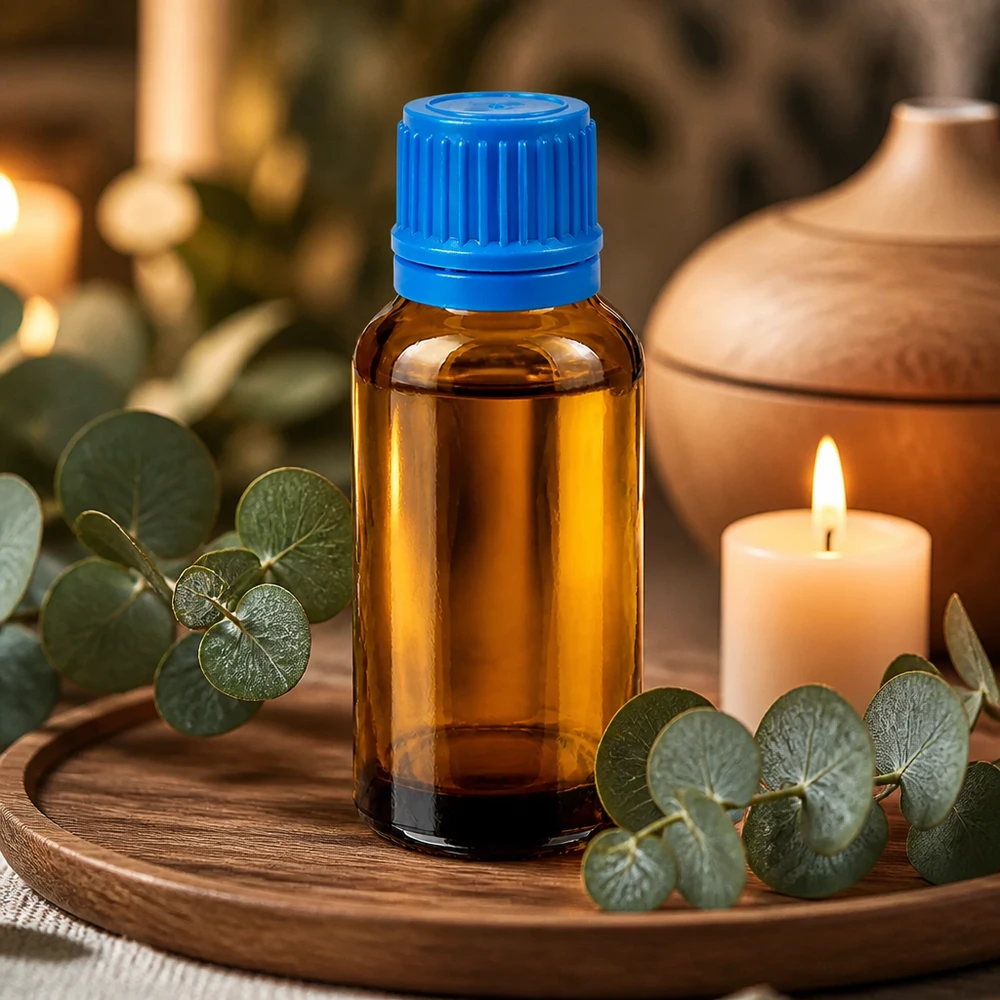 Botella 30ml tapón rosca 11mm azul BrownLine UT18/30 Frasco de vidrio compacto de 30 ml con tapón a prueba de niños ideal para aromaterapia y cosmética