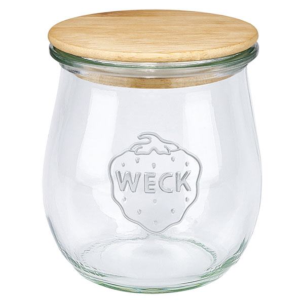 220ml tarro tulipán WECK RR60 con tapa de madera 220ml tarro tulipán WECK RR60 con tapa de madera