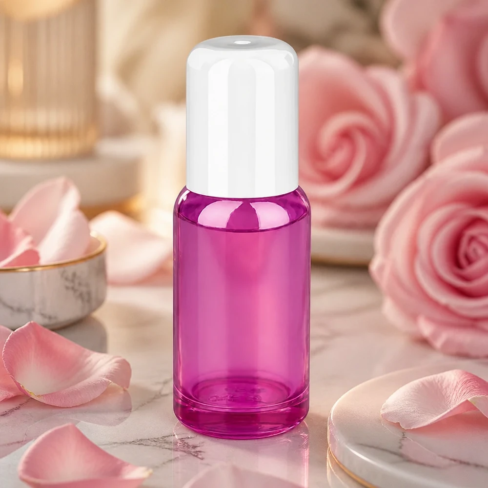 Frasco roll-on 20ml blanco estándar PurpleLine UT18/20 Frasco roll-on de 20 ml con un elegante diseño morado para aplicaciones de aromaterapia