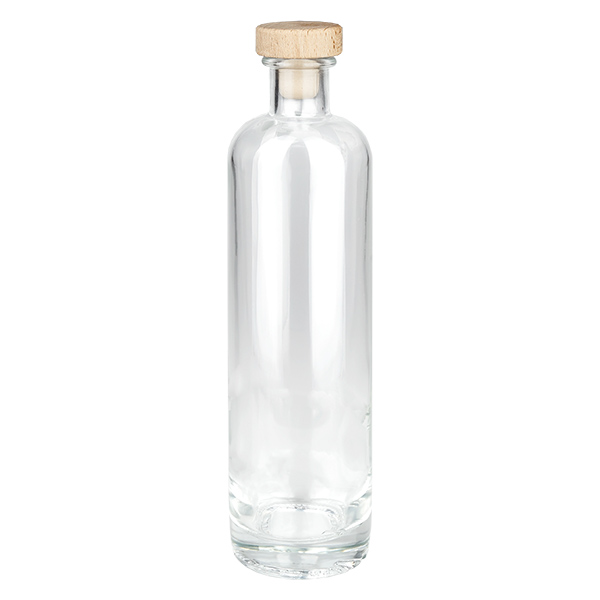 Botella de vidrio de 500 ml «Ella» con tapón de corcho con asa de madera UNiTWIST® Botella de vidrio de 500 ml «Ella» con tapón de corcho con asa de madera UNiTWIST®