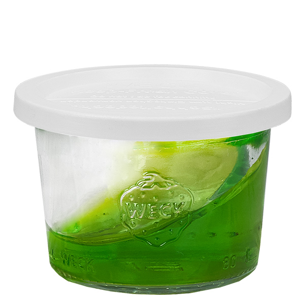 Juego de 12 tarros cilíndricos de 80ml de Weck con 12 tapas adhesivas