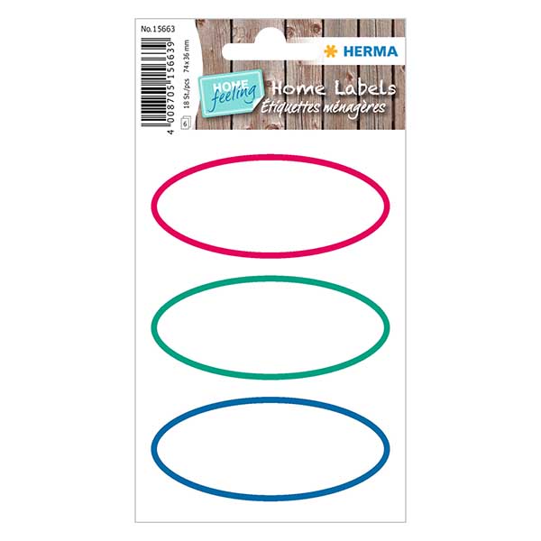 Etiquetas universales tricolor (18 pegatinas) 76x34mm