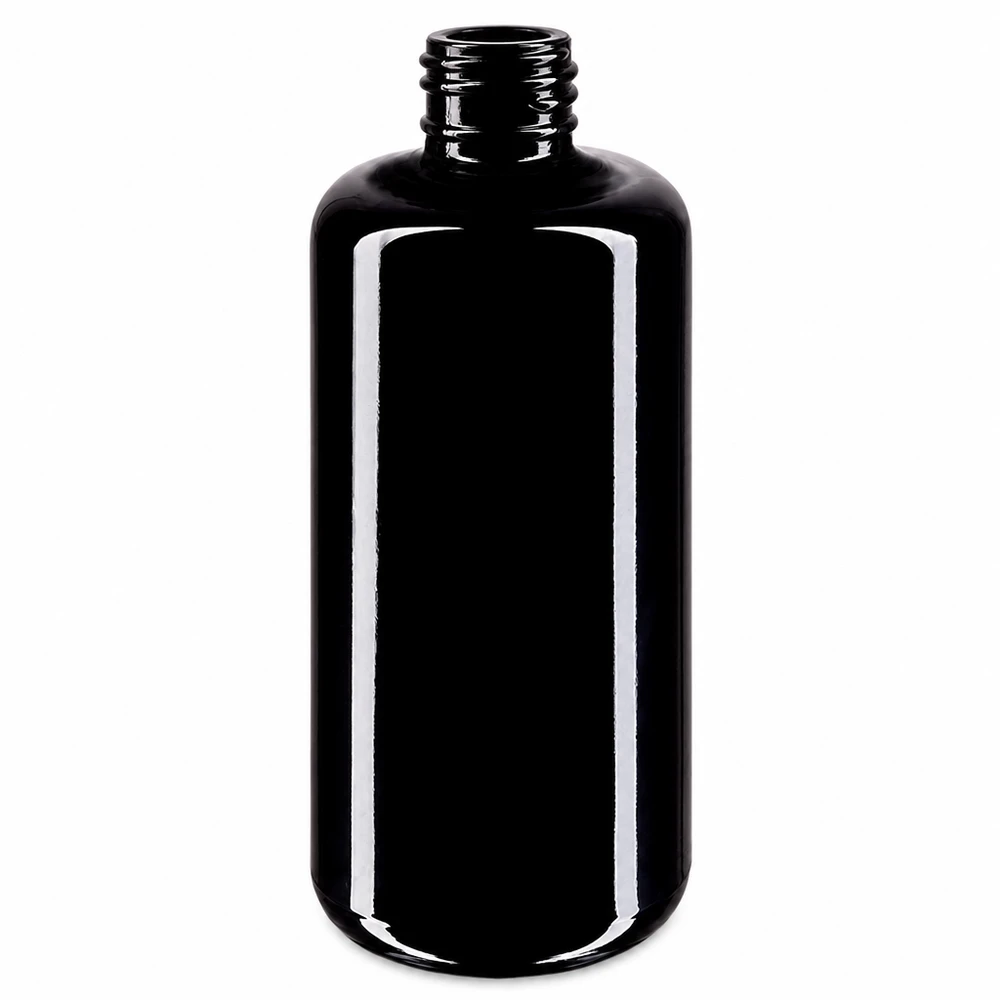 Frasco cosmético Draco de 200 ml de vidrio violeta Miron de alta calidad para cosméticos naturales y aceites esenciales