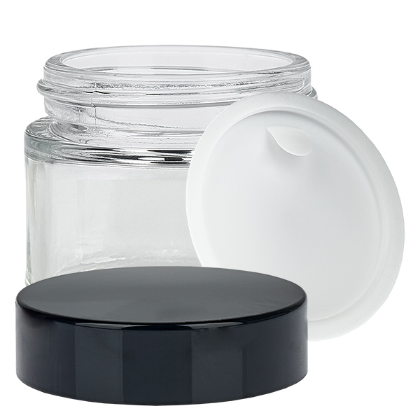 Tarro de cristal transparente de 60 ml con tapa insertable UNiTWIST
