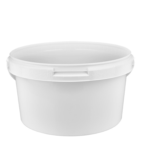 Cubo de plástico polipropileno blanco de 3,5 litros sin tapa Cubo de plástico polipropileno blanco de 3,5 litros sin tapa