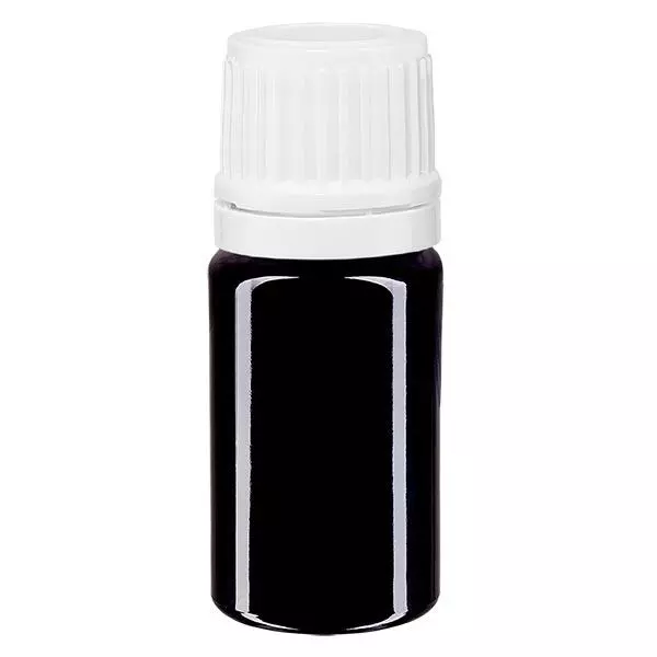 Botella de farmacia violeta 5ml tapón cuentagotas 1,2mm blanco cierre inviolable Botella de farmacia violeta 5ml tapón cuentagotas 1,2mm blanco cierre inviolable