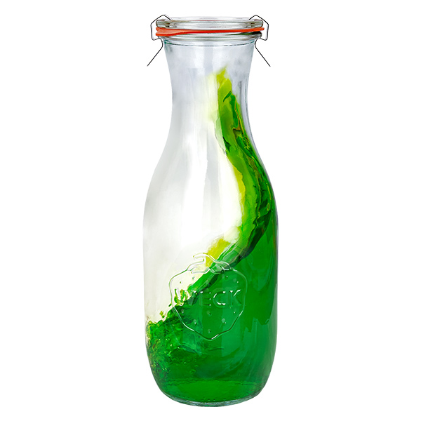 Juego de 12 tarros Weck 1062ml botella de zumo con 12 tapas de cristal.