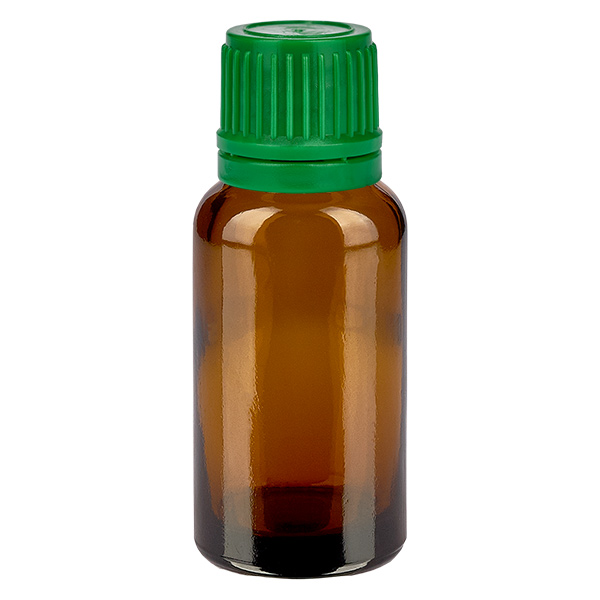 Botella 20ml tapón rosca 11mm cierre inviolable verde BrownLine UT18/20 Botella 20ml tapón rosca 11mm cierre inviolable verde BrownLine UT18/20
