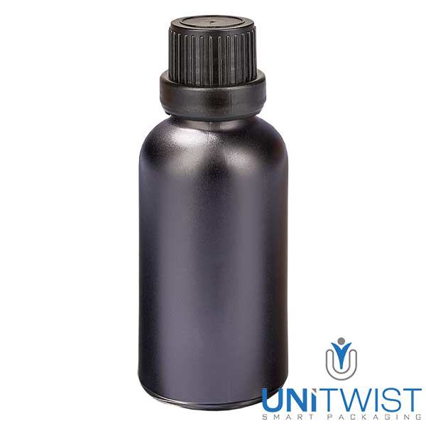 Frasco cuentagotas 30ml 2mm tapón inviolable NegroL. UT18/30 Frasco cuentagotas 30ml 2mm tapón inviolable NegroL. UT18/30